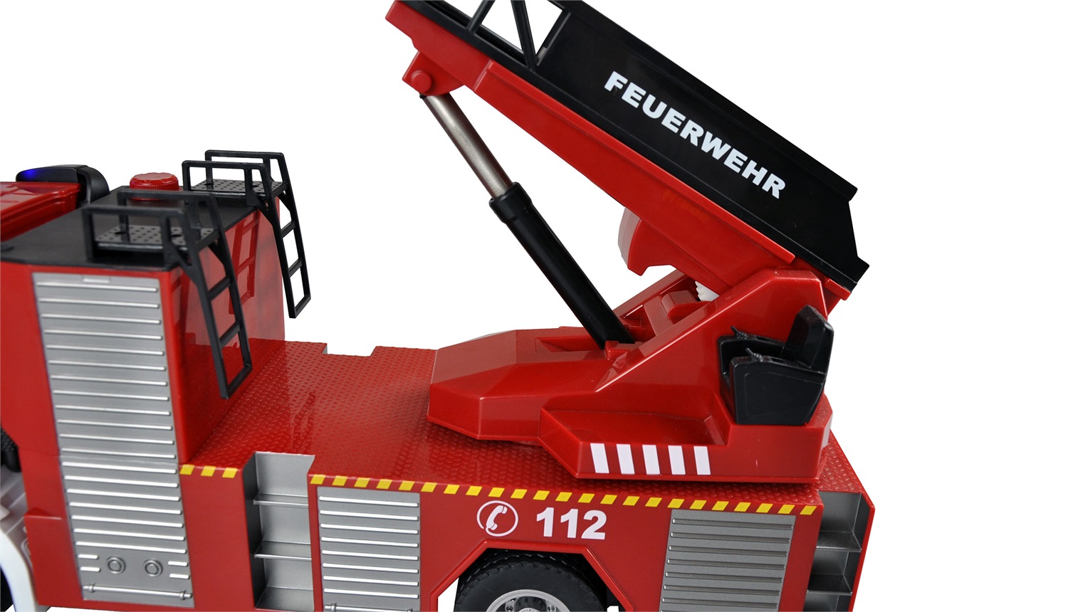 Amewi 22502 Modellino Radiocomandato Mercedes-Benz AROCS Vigili del Fuoco Scala 1:18 Elettrico Rosso/Bianco con Batteria Ioni di Litio