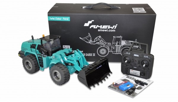 Amewi G485E SE Petrol Modellino Radiocomandato (RC) 1:14 con Caricatore Frontale, Suono, Luce e 10 Canali