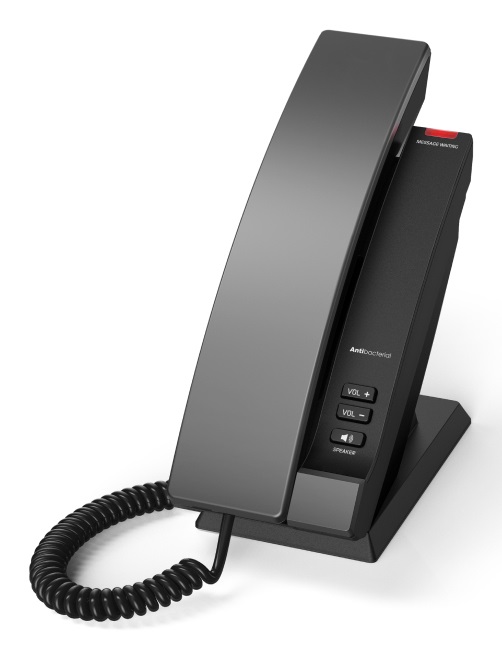 Snom HD100 - Telefono IP Nero con Cornetta Cablata, Alloggiamento Antibatterico, Vivavoce e Grande Visualizzazione di Chiamata, Ideale per Hotel