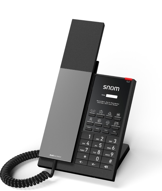 Snom HD350W Telefono IP SIP Antibatterico Wi-Fi Nero con Cornetta Cablata