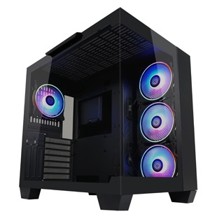 LC-POWER Case MidiTower ATX 809B Nero con USB 3.2 e Audio - Dark StormX