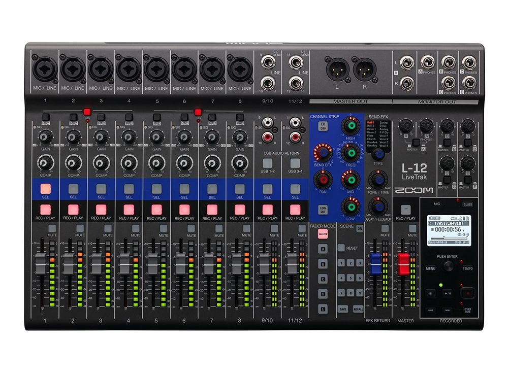 Zoom LiveTrak L-12 - Mixer e Registratore Multitraccia Digitale 12 Canali con Interfaccia USB e Effetti Incorporati