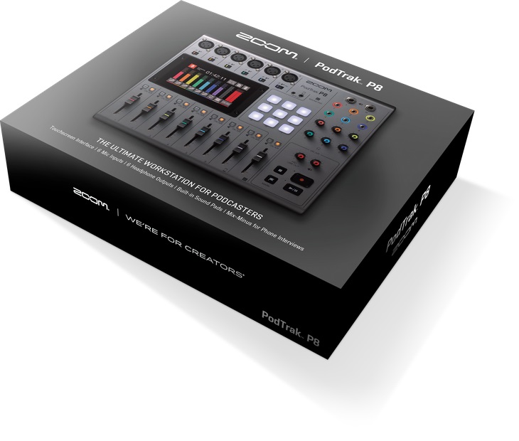 Zoom PodTrak P8 - Mixer/Registratore portatile per podcasting con 8 canali, 6 ingressi XLR, 6 uscite TRS, 9 sound pads programmabili e touchscreen