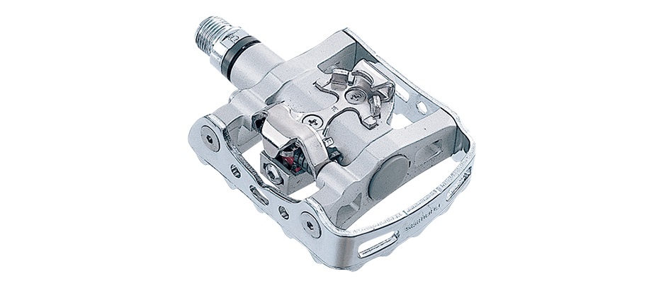 Shimano PD-M324 Pedali per Bicicletta Argento - Doppio Uso SPD e Flat, 530 gr, con Tacchette SH55