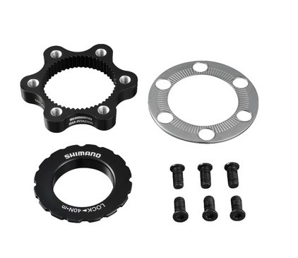 Shimano SM-RTAD05 Adattatore per Disco Freno - Da Center Lock a 6 Fori, Colore Nero