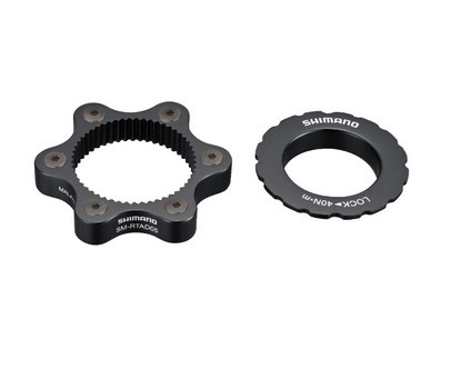 Shimano SM-RTAD05 Adattatore per Disco Freno - Da Center Lock a 6 Fori, Colore Nero