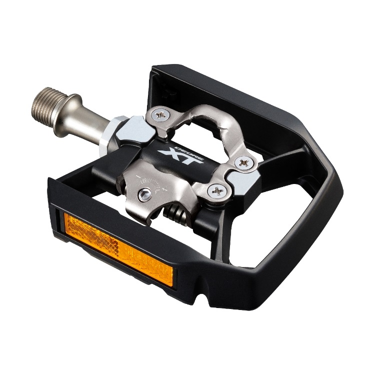 Shimano E-PDT8000 PD-T8000 Pedali Doppia Funzione Nero - Flat e SPD, Regolazione Tensione