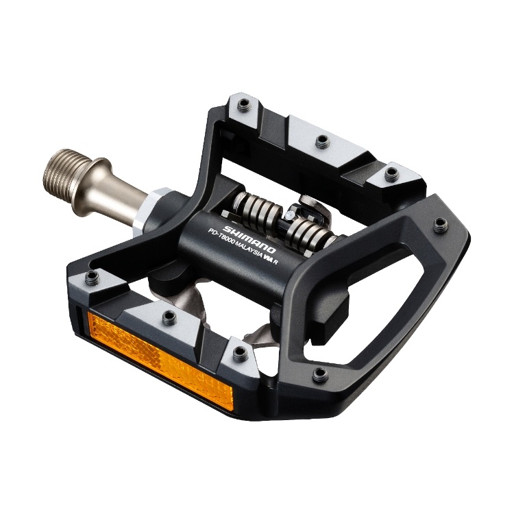Shimano E-PDT8000 PD-T8000 Pedali Doppia Funzione Nero - Flat e SPD, Regolazione Tensione
