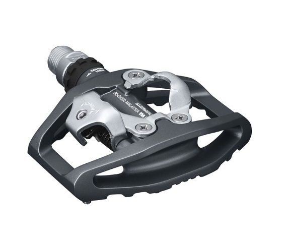Shimano PD-EH500 Pedali Doppia Funzione SPD/Flat Grigio - Alluminio, Tensione Regolabile, Tacchette Incluse