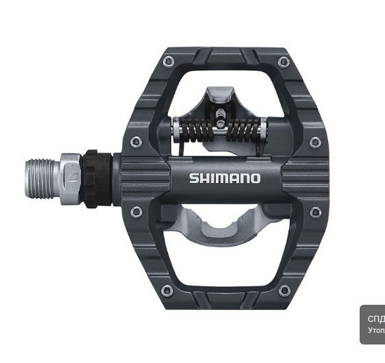 Shimano PD-EH500 Pedali Doppia Funzione SPD/Flat Grigio - Alluminio, Tensione Regolabile, Tacchette Incluse