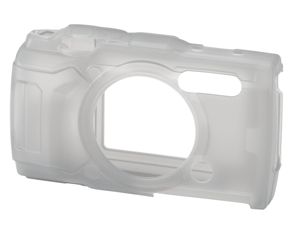 Olympus CSCH-127 Custodia in Silicone Semitrasparente per TG-6 e TG-7 - Protezione contro Polvere e Graffi