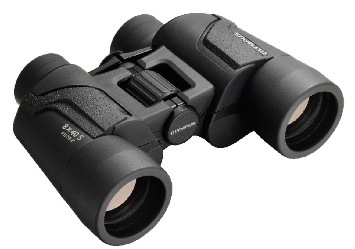 Olympus 8x40 S Binocolo Porro Nero - Ingrandimento 8x, Diametro 40mm, Corpo Leggero, Ampio Campo Visivo, Include Cinghia e Custodia