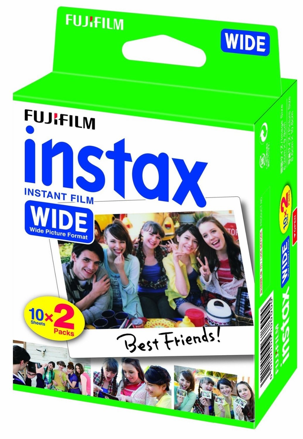 Fujifilm Instax Wide Film - Pellicola Istantanea a Colori, 20 Foto, Dimensione 108 x 86 mm, Finitura Lucida