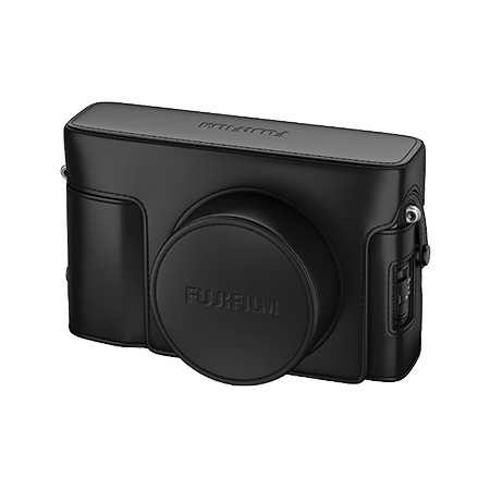 Fujifilm LC-X100V Borsa in Pelle Nera per Fotocamera - Compatibile con X100V e X100VI, Accesso Batteria e Scheda SD, Tracolla Inclusa