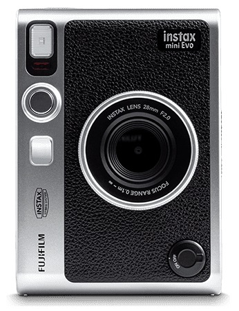Fujifilm Instax Mini Evo - Fotocamera Ibrida a Sviluppo Istantaneo con Stampante Integrata, Risoluzione 2560 x 1920 Pixel, Dimensione Stampa 86 x 54 mm, 100 Combinazioni di Effetti, LCD 3 Pollici, Nero