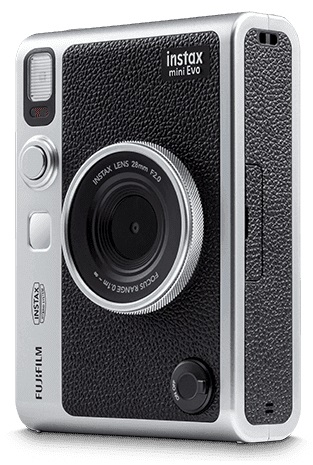 Fujifilm Instax Mini Evo - Fotocamera Ibrida a Sviluppo Istantaneo con Stampante Integrata, Risoluzione 2560 x 1920 Pixel, Dimensione Stampa 86 x 54 mm, 100 Combinazioni di Effetti, LCD 3 Pollici, Nero