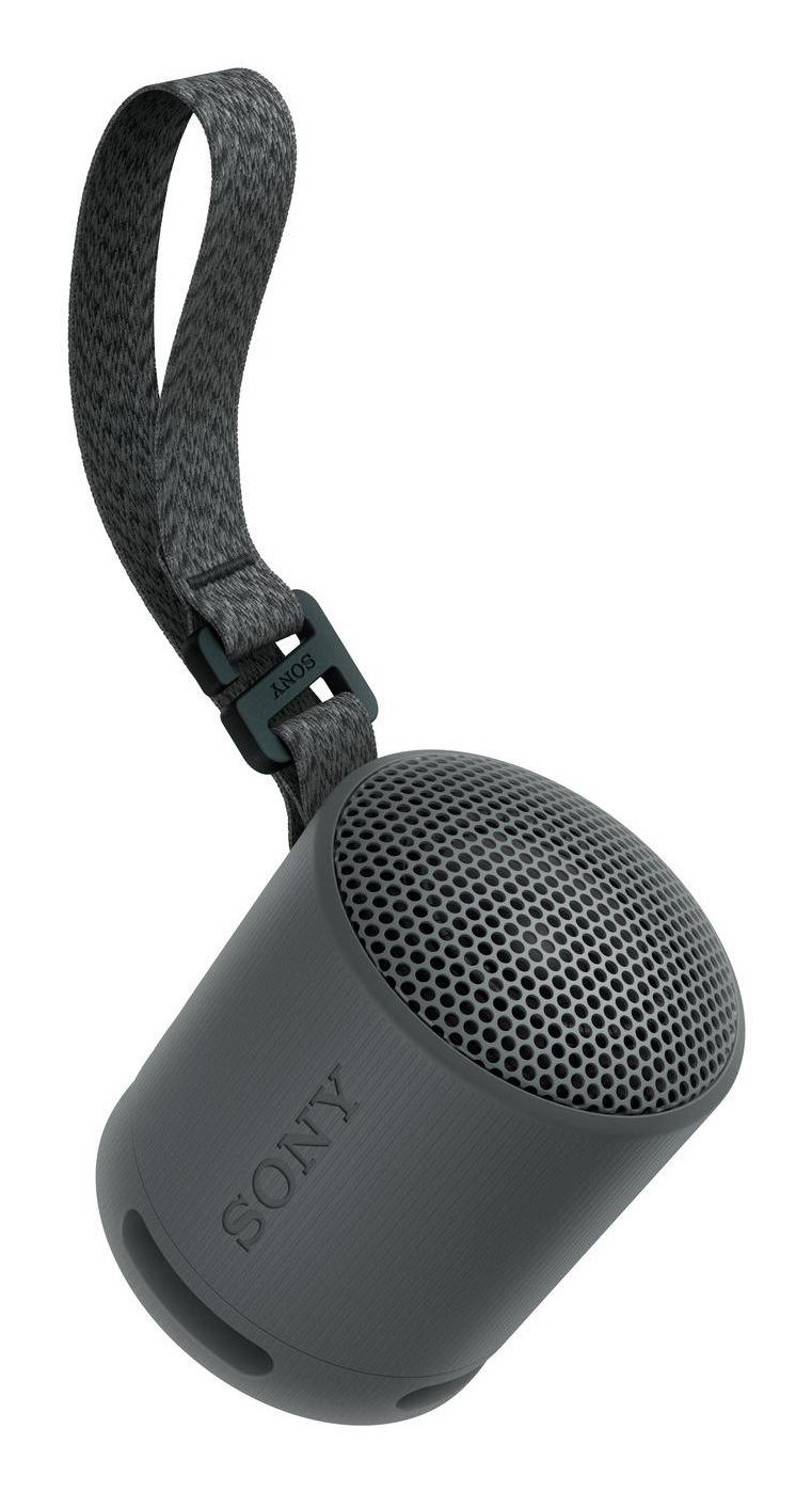 Sony SRS-XB100 - Speaker Wireless Bluetooth, portatile, leggero, compatto, da esterno, da viaggio, resistente IP67 impermeabile e antipolvere, batteria da 16 ore, cinturino versatile, chiamate in vivavoce - Nero