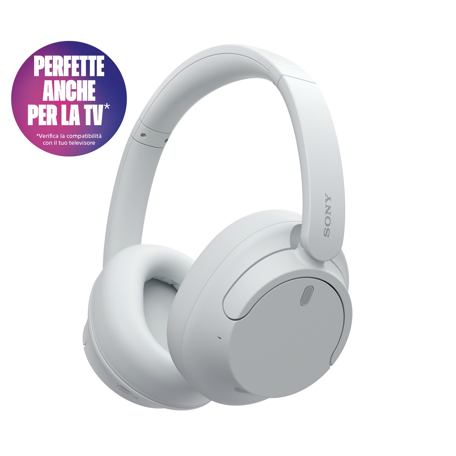 Sony WH-CH720N Cuffie Wireless con Cancellazione del Rumore, Connessione Multipoint, Durata Batteria fino a 35 ore, Ricarica Rapida - Bianco