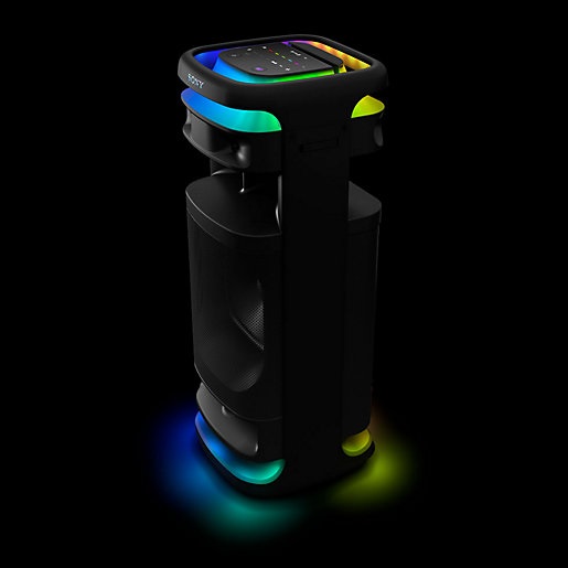 Sony ULT TOWER 10 - Altoparlante Bluetooth per feste con ULT POWER SOUND, bassi profondi, altoparlanti X-Balanced, illuminazione a LED a 360 gradi, microfono wireless, portatile con maniglia e ruote - Nero