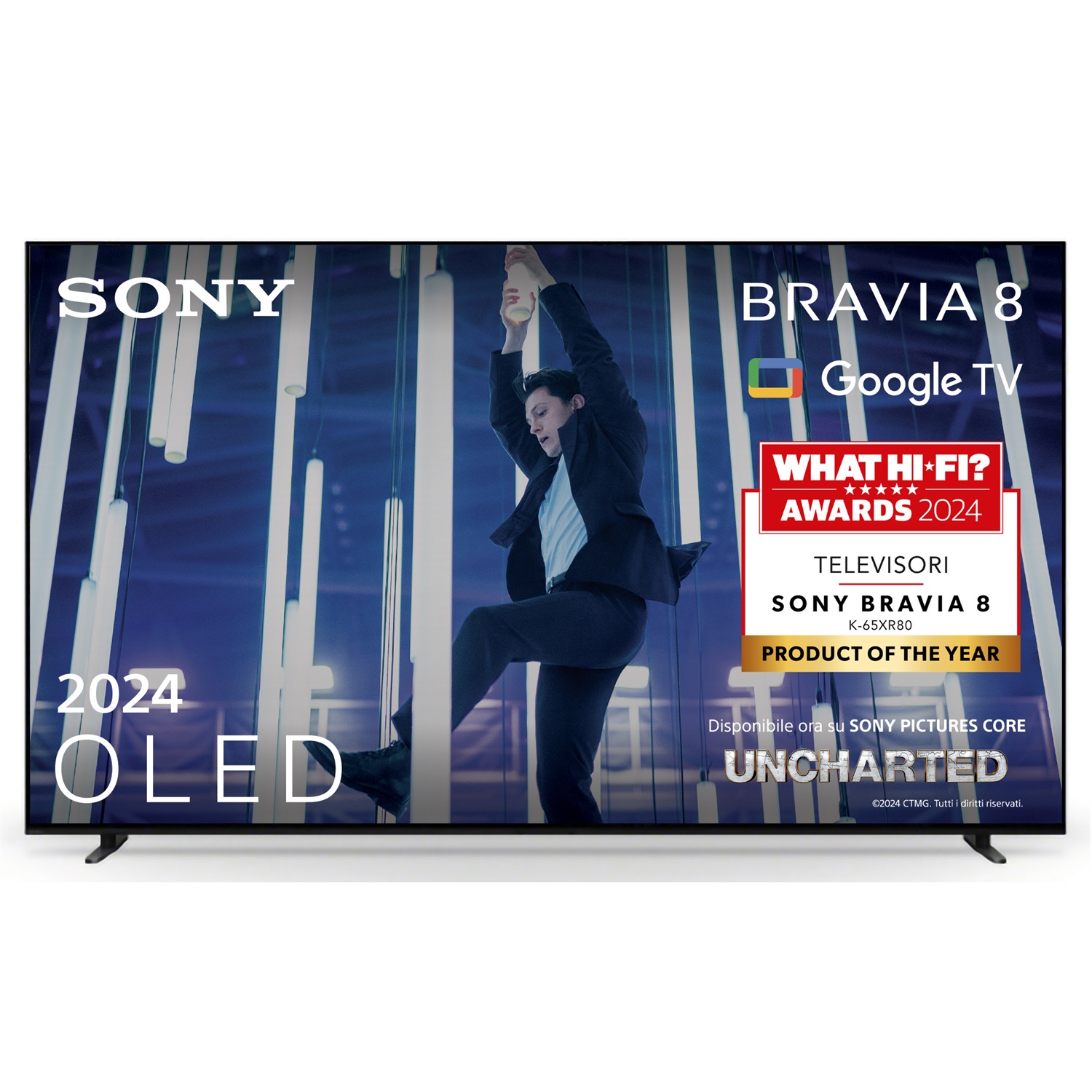 Sony BRAVIA 8 OLED 65 Pollici 4K Ultra HD Smart TV (2024) - Wi-Fi, Dolby Vision Atmos, Gaming Menu per PS5, Chromecast, AirPlay, 120Hz
