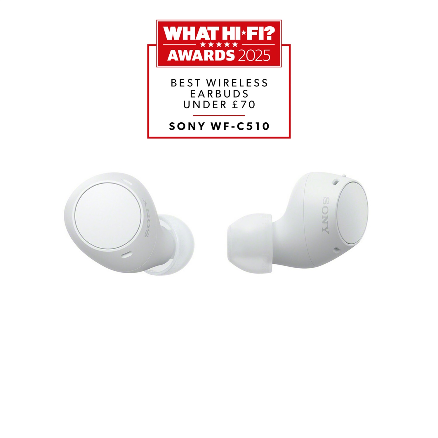 Sony WF-C510 | Cuffie True Wireless - Suono di alta qualità, Equalizzatore personalizzabile, Design Confortevole, Batteria da 22 ore, Ricarica Rapida, Connessione Bluetooth Multipoint, Ambient Sound Mode, Spotify Tap, Classificazione IPX4 - Bianco