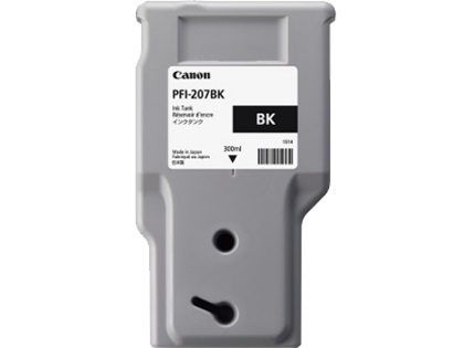 Canon PFI-207 BK Cartuccia d'Inchiostro Originale Nero 300 ml per Stampanti iPF680/iPF685/iPF780/iPF785