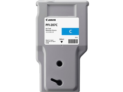 Canon PFI-207c Cartuccia d'Inchiostro Originale Ciano 300ml - Compatibile con iPF680 / iPF685 / iPF780 / iPF785