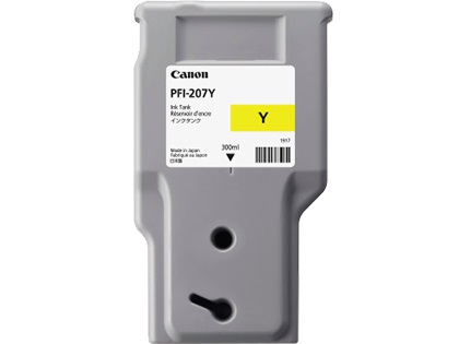 Canon PFI-207 Y Cartuccia d'Inchiostro Originale Gialla 300ml - Compatibile con iPF 680, 685, 780, 785