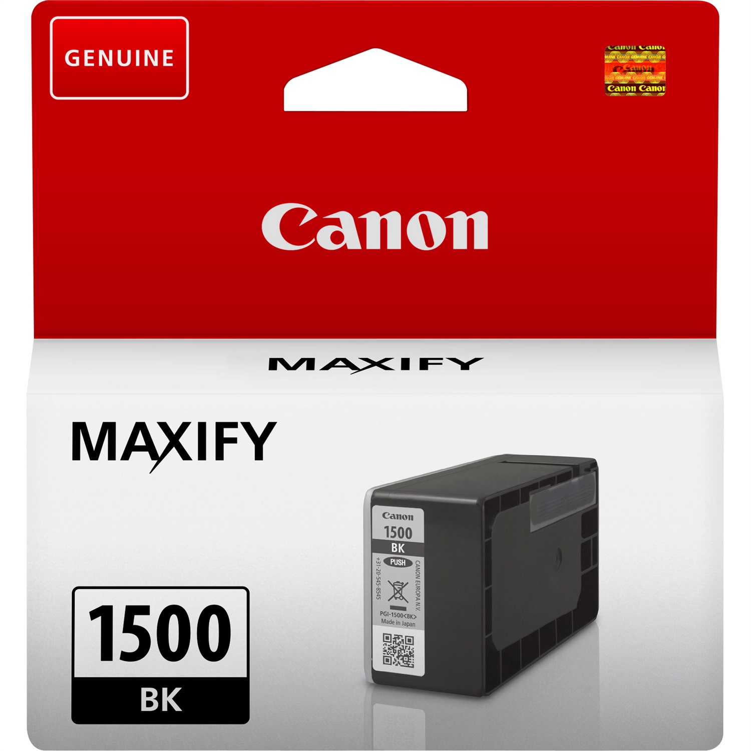 Canon Cartuccia d'inchiostro nero PGI-1500BK - Inchiostro a base di pigmento, 12,4 ml, Compatibile con MAXIFY MB2050, MB2150, MB2155, MB2350, MB2750, MB2755, ~400 pagine