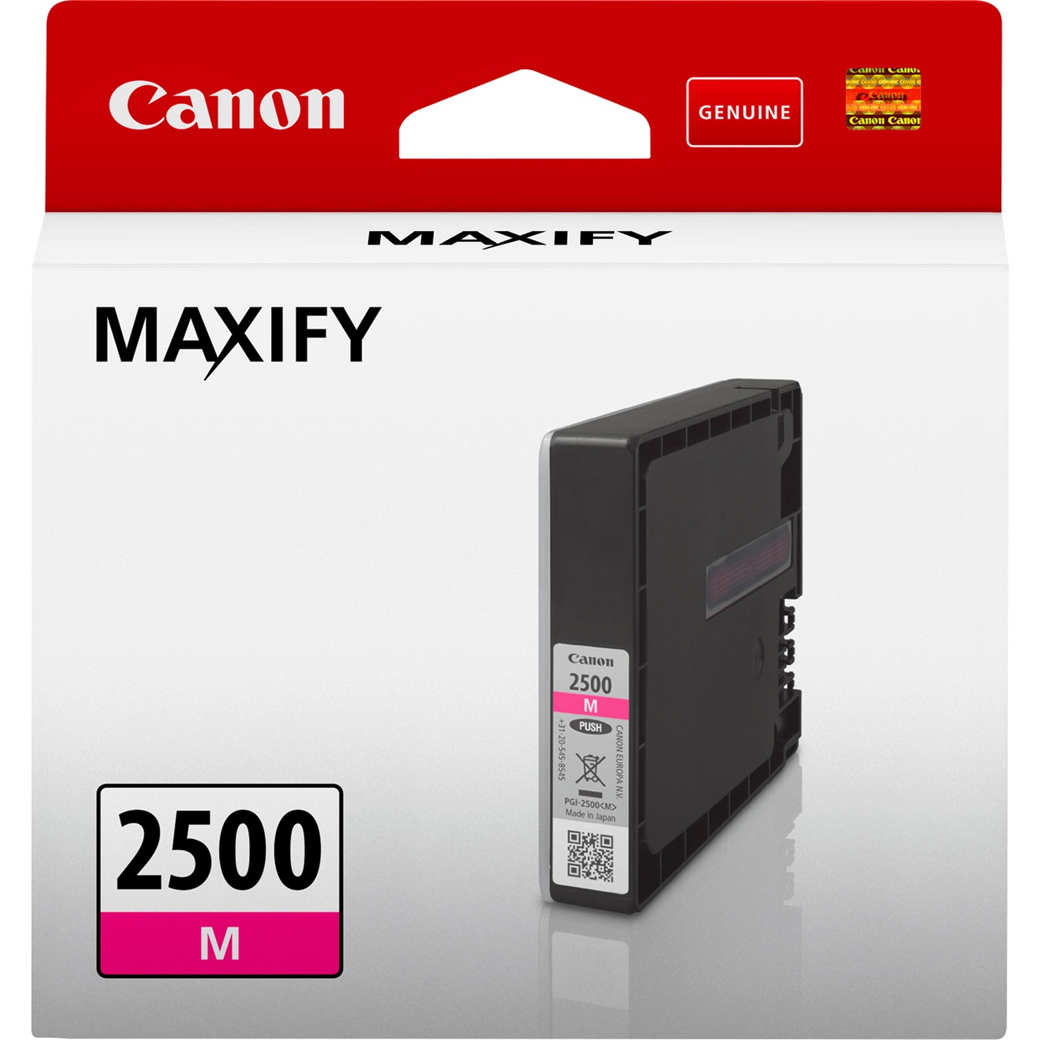 Canon Cartuccia d'inchiostro Magenta PGI-2500M - 9,6 ml, Inchiostro a base di pigmento, Fino a 700 pagine, Compatibile con MAXIFY iB4050, iB4150, MB5050, MB5150, MB5155, MB5350, MB5450, MB5455