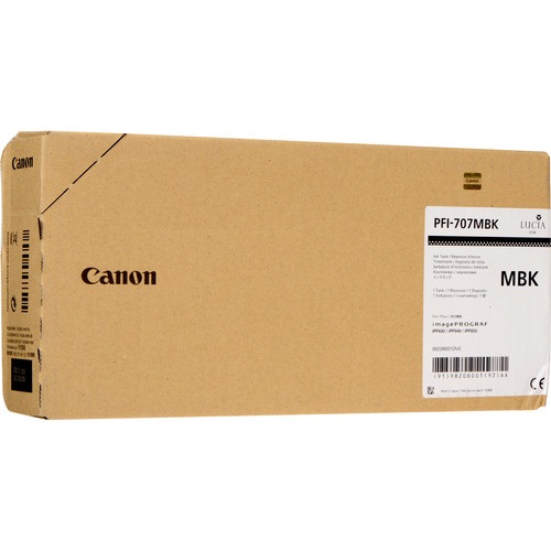 Canon PFI-707MBK Cartuccia d'Inchiostro Originale Nero Opaco 700 ml per Stampanti imagePROGRAF iPF830/iPF840/iPF850