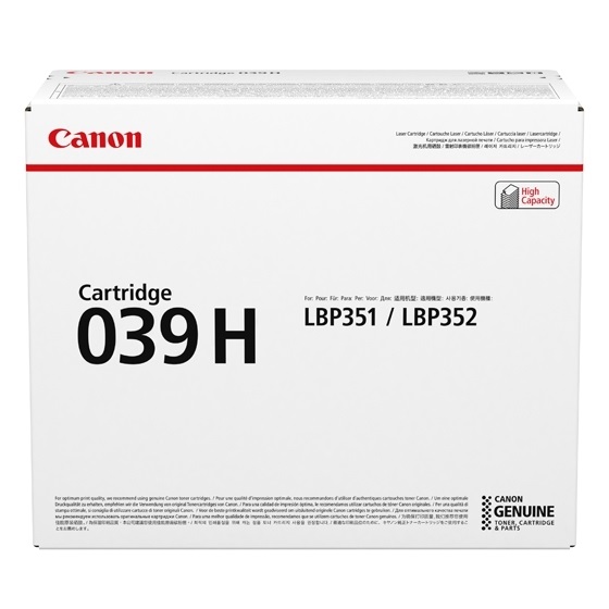 Canon 039H Cartuccia Toner Originale Nero Alta Capacità 25000 Pagine - Codice 0288C001