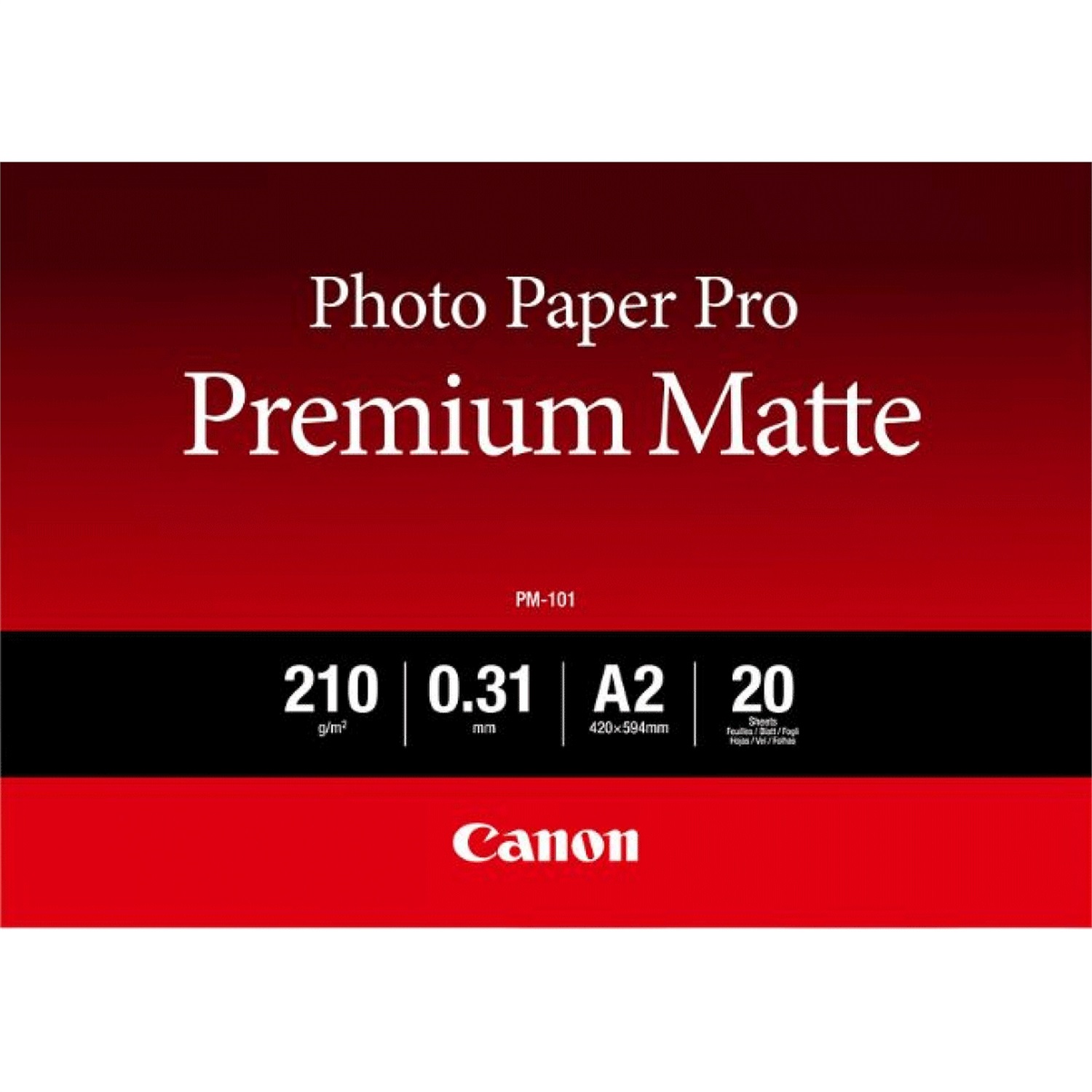 Canon PM-101 Carta Fotografica Premium Opaca A2 - 20 Fogli, 210 g/m², Ideale per Stampa di Foto e Riproduzioni Artistiche