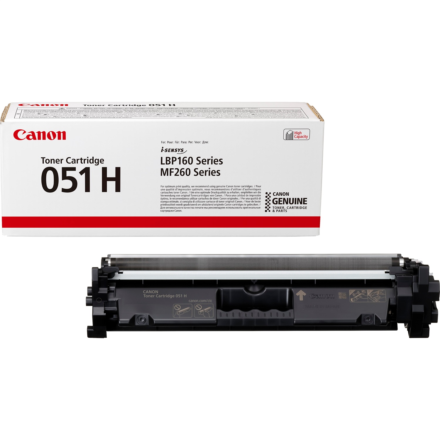 Canon Cartuccia del toner originale 051H, nero, 4100 pagine, compatibile con i-SENSYS LBP162dw, MF264dw, MF267dw, MF269dw
