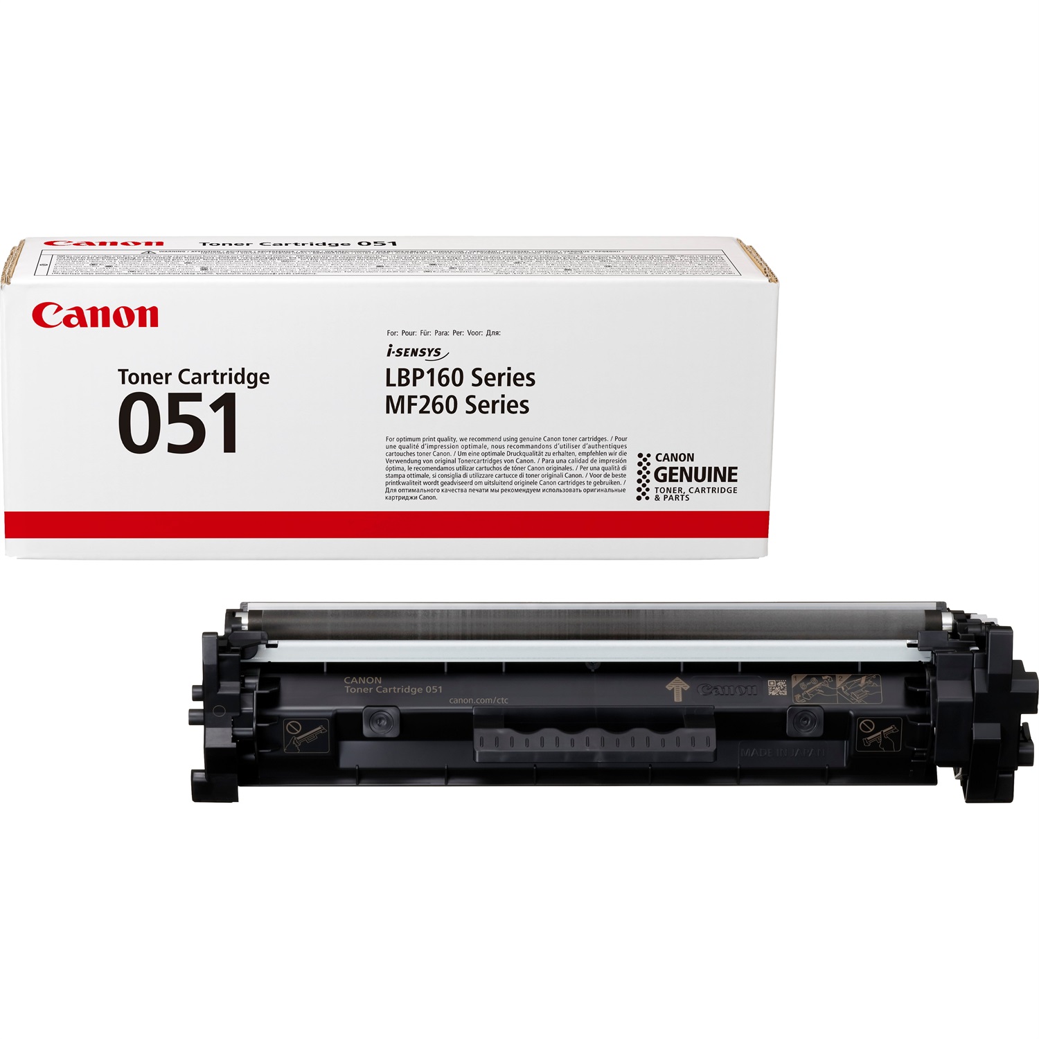Canon Cartuccia del Toner 051, Nero, Originale, 1700 Pagine, Compatibile con i-SENSYS LBP162dw, MF264dw, MF267dw, MF269dw