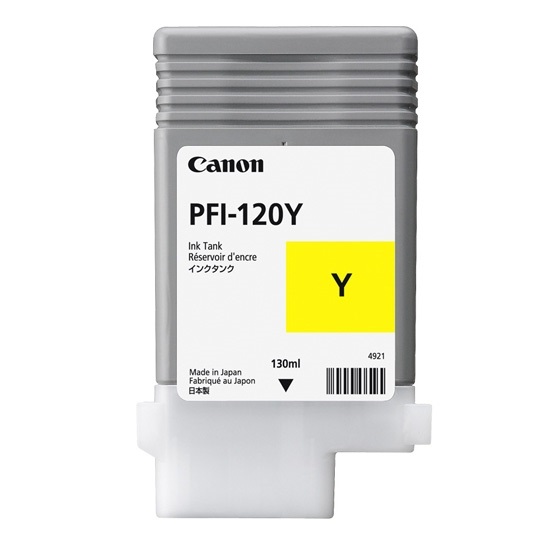 Canon PFI-120Y Cartuccia d'Inchiostro Giallo Originale 130 ml - Inchiostro a base di pigmento, 1 pz, Confezione singola