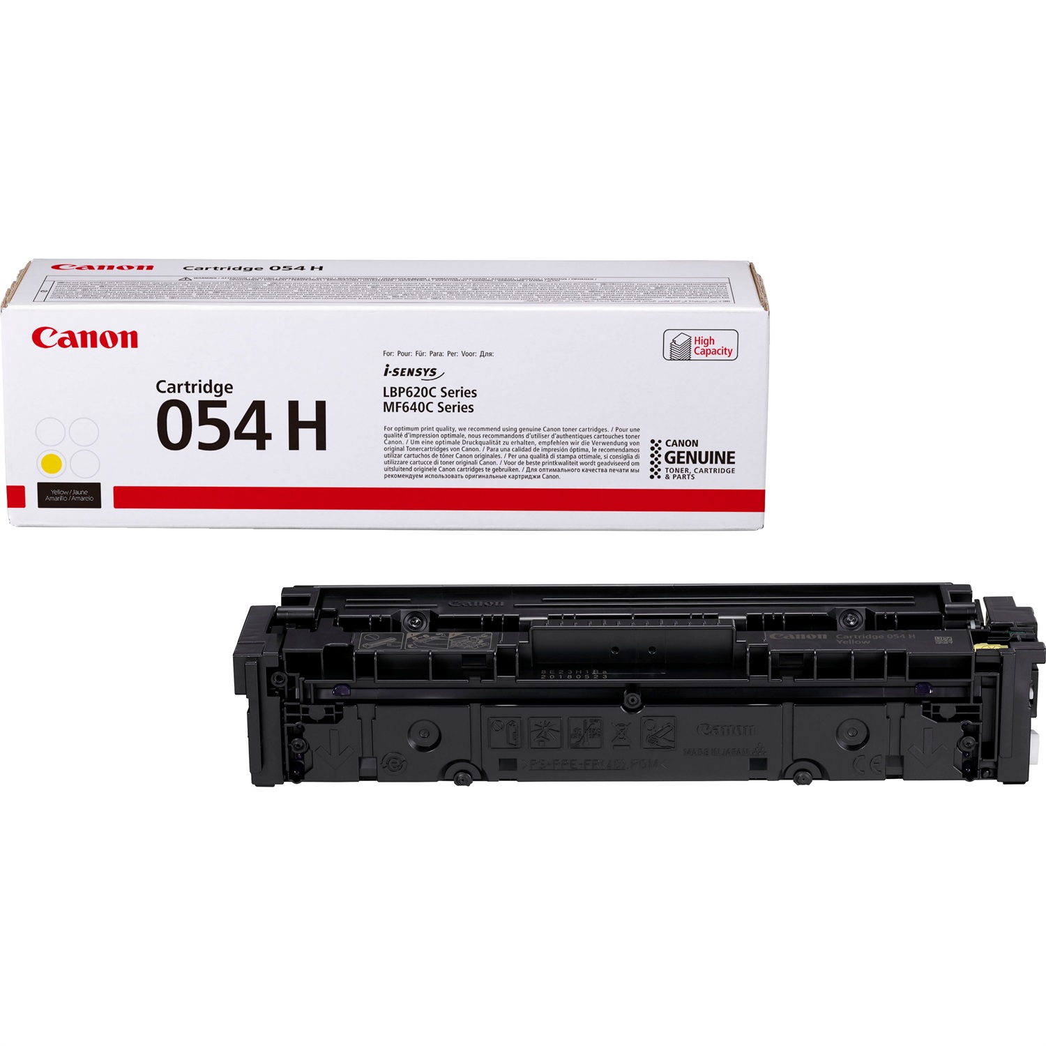 Canon Cartuccia del toner a resa elevata 054 H, Giallo, 2300 pagine, Codice 3025C002, Compatibile con i-SENSYS LBP 623Cdw, LBP 621Cw, MF 645Cx, MF 643Cdw, MF 641Cw