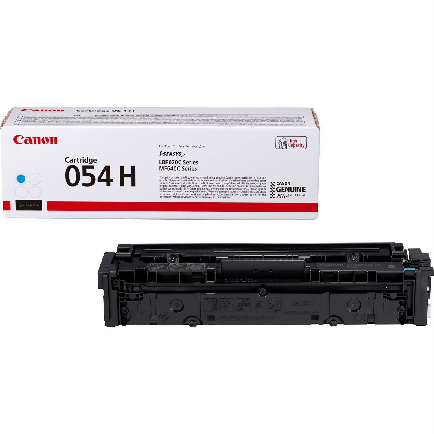 Canon Cartuccia Toner a Resa Elevata 054 H Ciano - 2300 Pagine - Compatibile con i-SENSYS LBP 621Cw, LBP 623Cdw, MF 641Cw, MF 643Cdw, MF 645Cx