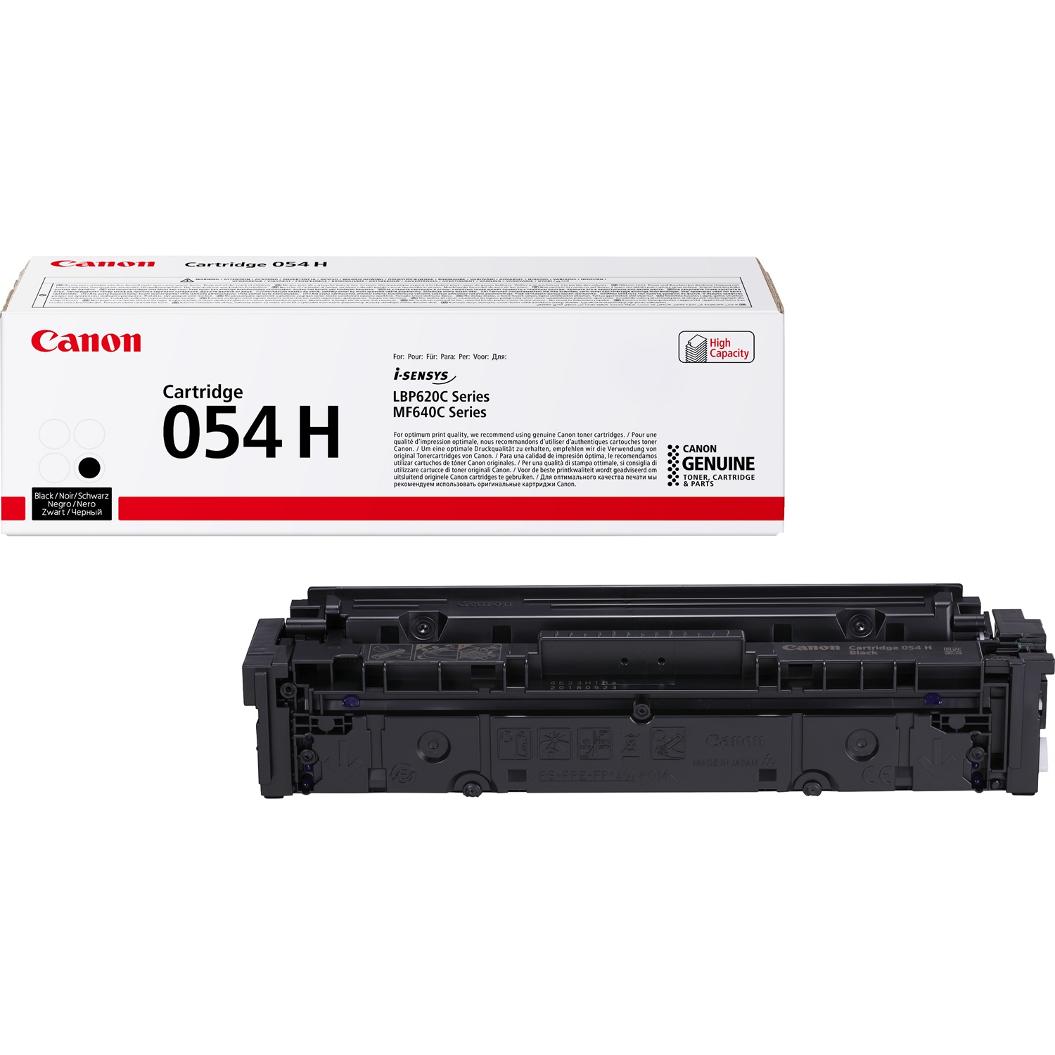 Canon Cartuccia Toner Originale 054 Hbk, Nero, Alta Capacità, 3100 Pagine, Compatibile con i-SENSYS LBP 623Cdw / LBP 621Cw / MF 645Cx / MF 643Cdw / MF 641Cw