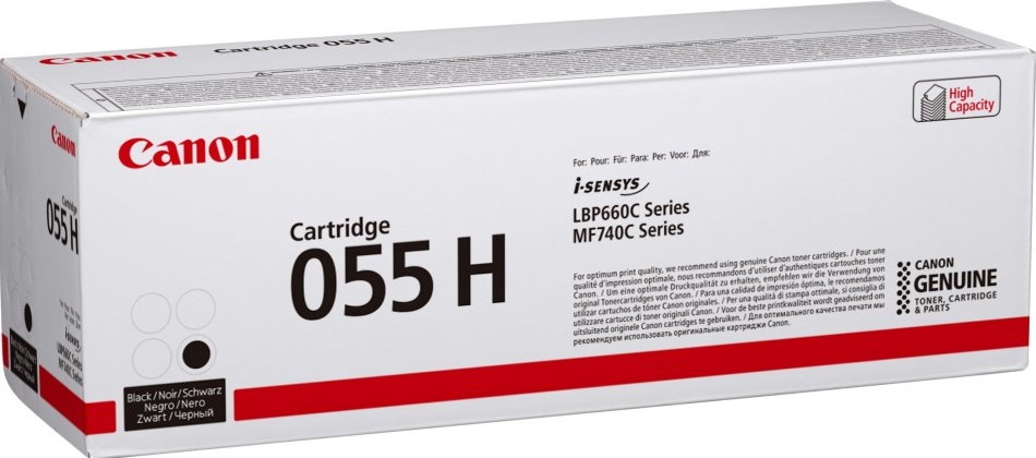 Canon 055H Toner Originale Nero 3020C002 - Resa 7600 Pagine per i-SENSYS LBP 660/664Cx/663CDW