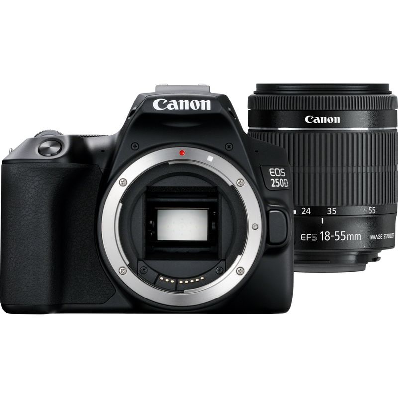 Canon EOS 250D Kit Reflex Digitale con Obiettivo EF-S 18-55mm f/3.5-5.6 III - 24,1 MP, CMOS APS-C, Video 4K, Display Orientabile, WLAN e Bluetooth