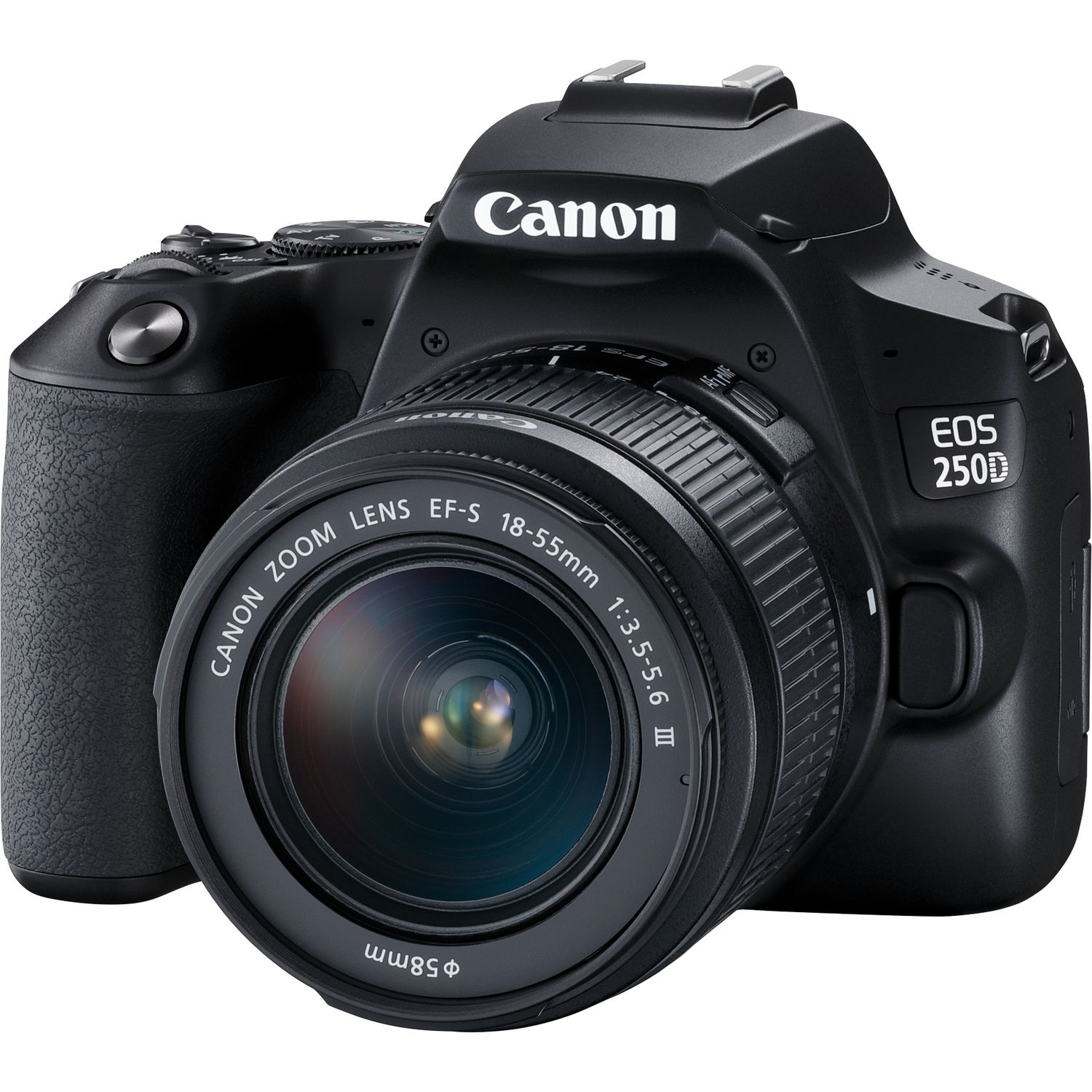 Canon EOS 250D Kit Reflex Digitale con Obiettivo EF-S 18-55mm f/3.5-5.6 III - 24,1 MP, CMOS APS-C, Video 4K, Display Orientabile, WLAN e Bluetooth