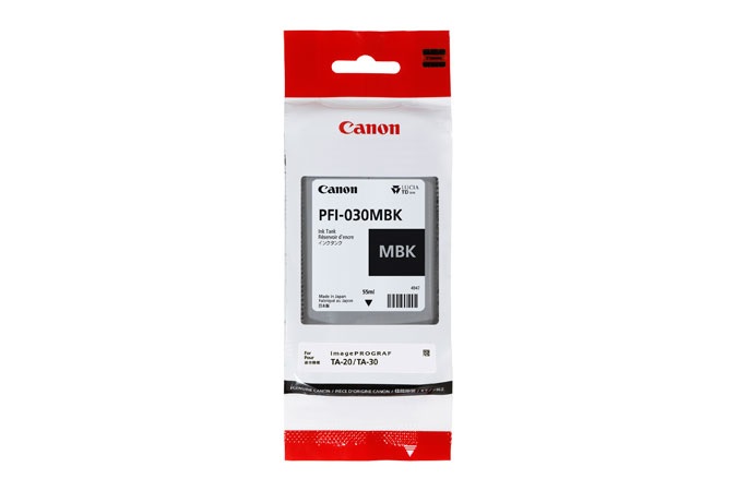 Canon PFI-030MBK Cartuccia d'Inchiostro Originale Nero Opaco 55ml per imagePROGRAF TA-20/TA-30