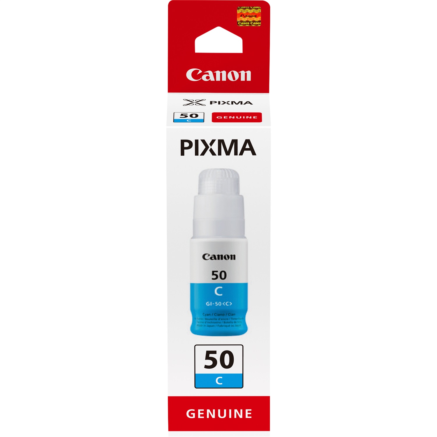 Canon GI-50 C Flacone d'inchiostro Ciano 70 ml - Resa fino a 7700 pagine, Inchiostro a base di pigmento