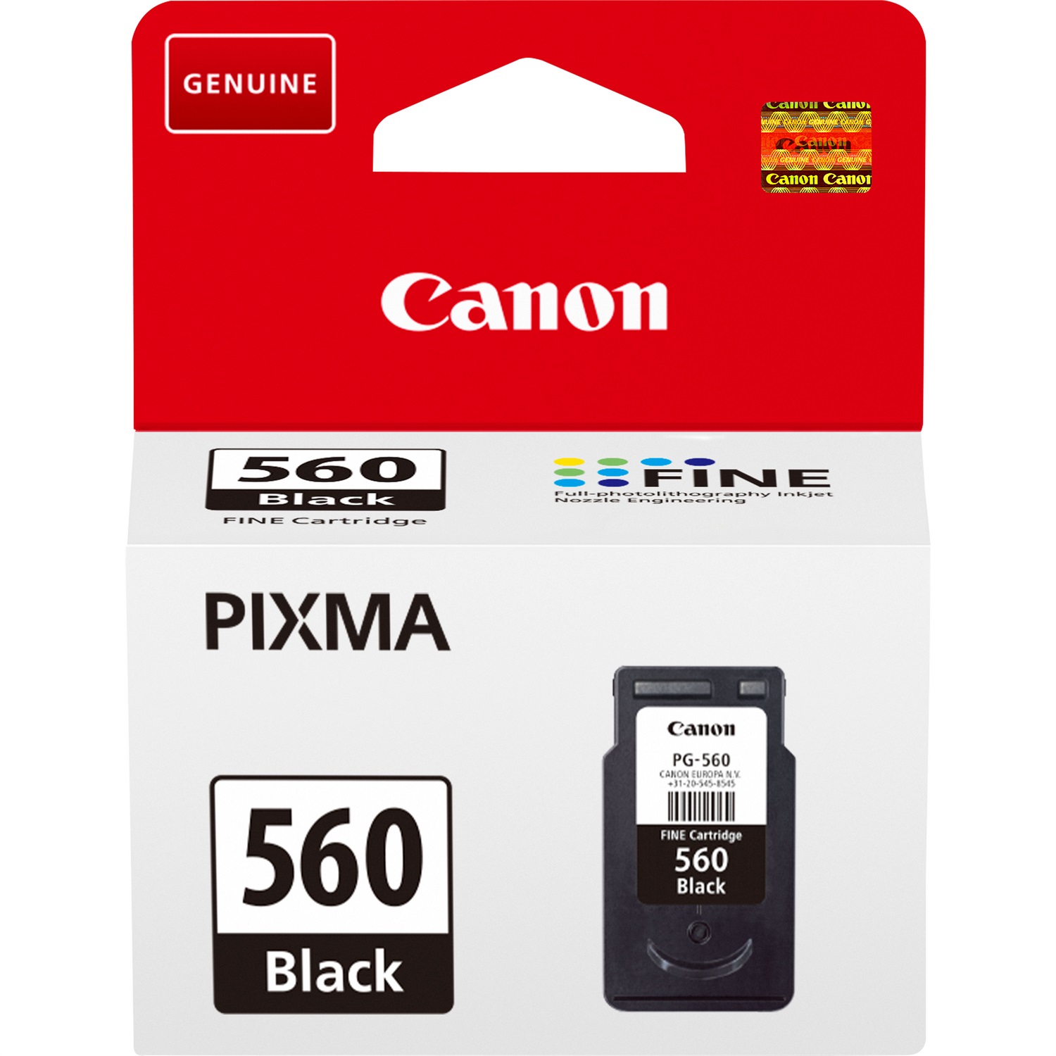 Canon Cartuccia d'inchiostro nero PG-560 (3713C001) - Inchiostro a base di pigmento, 7,5 ml, 180 pagine, Compatibile con PIXMA TS5350/TS5351/TS5352/TS5353/TS7450/TS7451