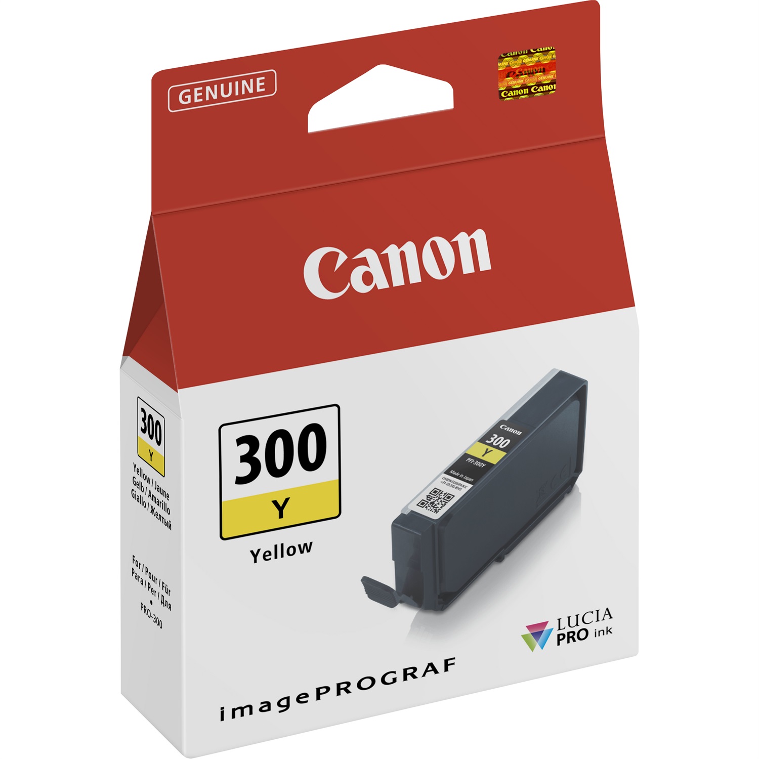 Canon Cartuccia d'inchiostro Originale Giallo PFI-300Y 14ml - 530 pagine, Compatibile con Canon imagePROGRAF PRO-300