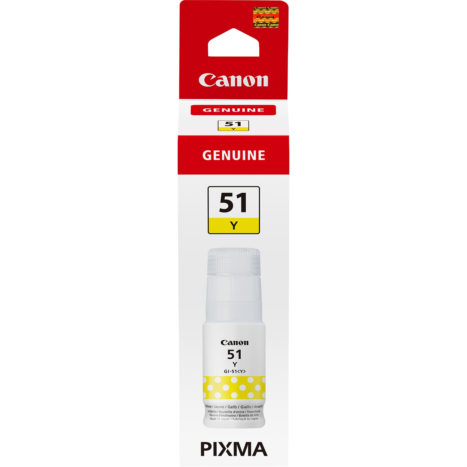 Canon GI-51Y - Flacone d'inchiostro giallo originale, 70 ml, resa elevata fino a 7.700 pagine, compatibile con PIXMA G1520, G2520, G2560, G3520, G3560