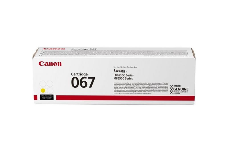 Canon Toner Originale 067 Giallo 1.250 Pagine per i-SENSYS LBP631CW, LBP633CdW, MF651CW, MF655CDW, MF657CDW - Codice 5099C002