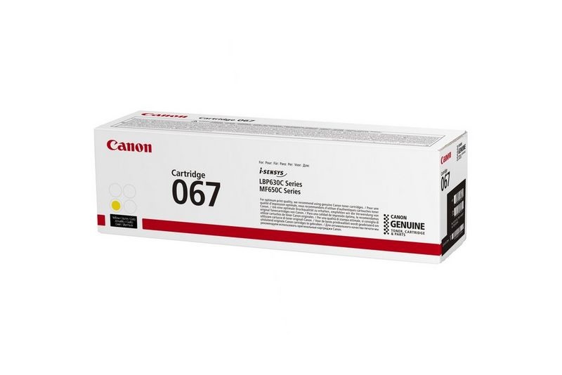 Canon Toner Originale 067 Giallo 1.250 Pagine per i-SENSYS LBP631CW, LBP633CdW, MF651CW, MF655CDW, MF657CDW - Codice 5099C002
