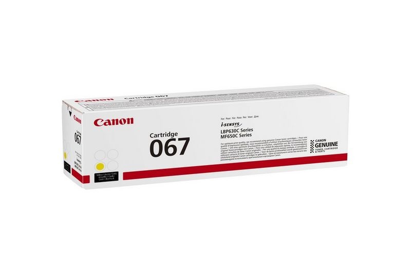 Canon Toner Originale 067 Giallo 1.250 Pagine per i-SENSYS LBP631CW, LBP633CdW, MF651CW, MF655CDW, MF657CDW - Codice 5099C002